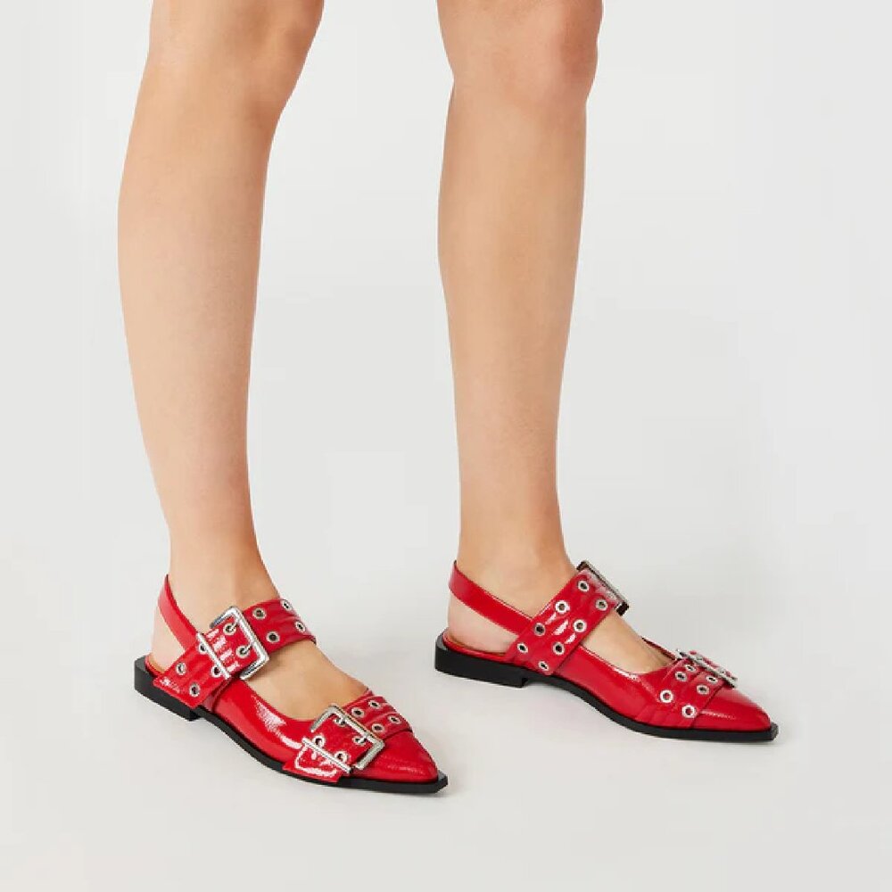 Steve Madden Graya Red Patent Slingbacks